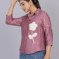 Mauve Bloom Flora Embroidered Shirt