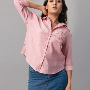Rose Cutwork Pocket Shirt