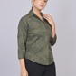 Deep Olive Cutwork Shirt