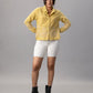 Mustard Yellow Shirt with Intricate Beige Embroidery