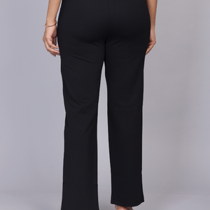 Mid-Rise Sleek Black Trousers