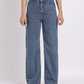 Mid-Blue Rhinestone Studded Straight-Fit Denim Jeans