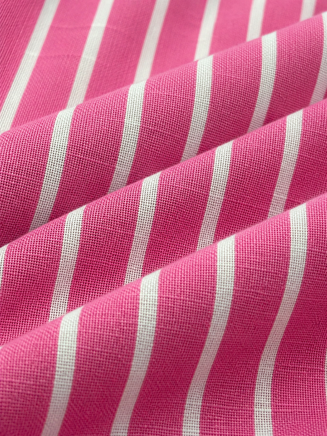 Pink Pop Striped Relaxed-Fit Cotton Shirt