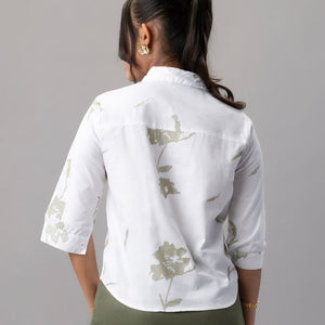 Sage Bloom Cotton Shirt