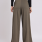 Olive Green Wide-Leg High-Rise Trousers