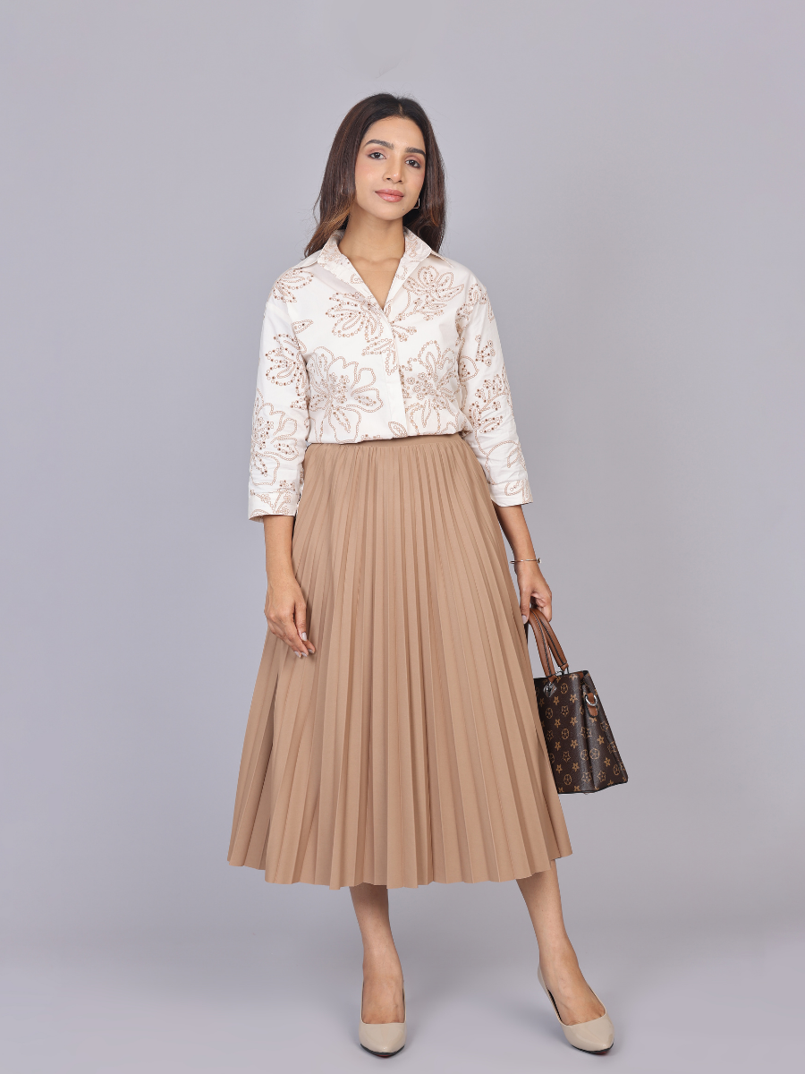 Ivory Petal Cutwork Shirt