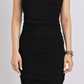 Classic Black Strapless Ruched Bodycon Dress
