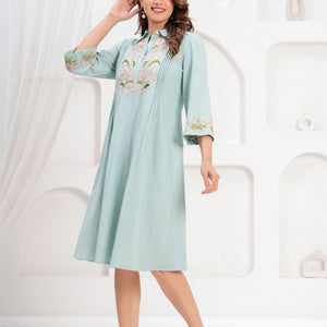Pastel Sky Threaded Dress