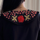 Embroidered Black Collar Dress