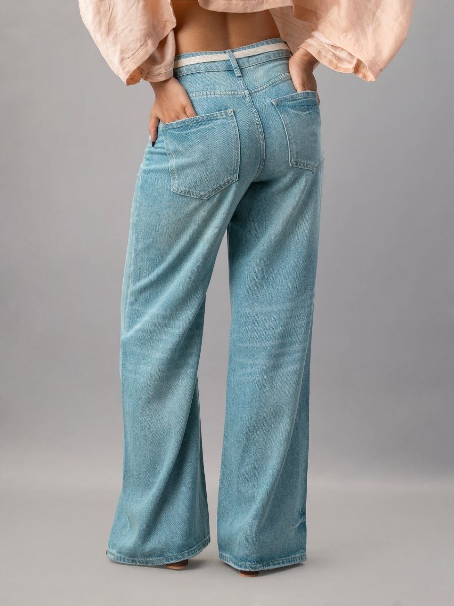Denim Wide Leg Pants