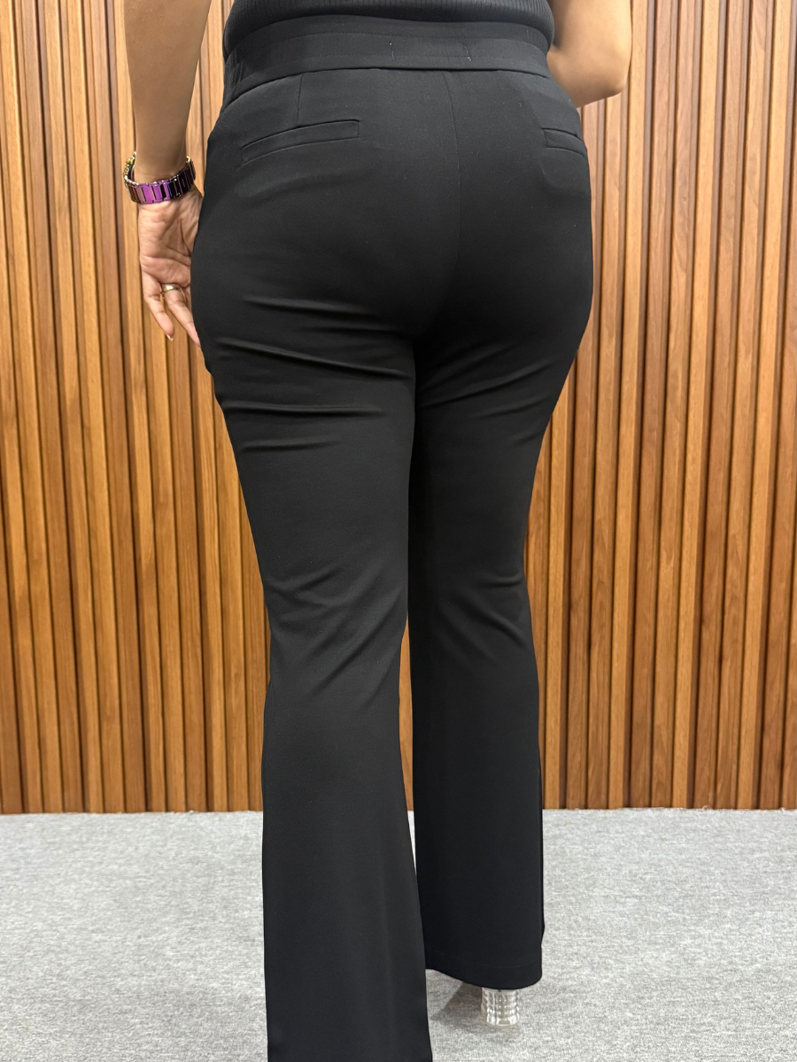 Diamond Black Sleek Stretch Pants