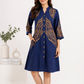 Midnight Fern Embroidered Shirt Dress