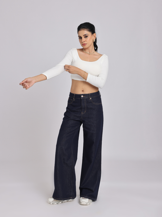 White Back Cross Crop Top Minimal Chic Elegance