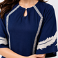 Midnight Blue Embroidered Flared Dress