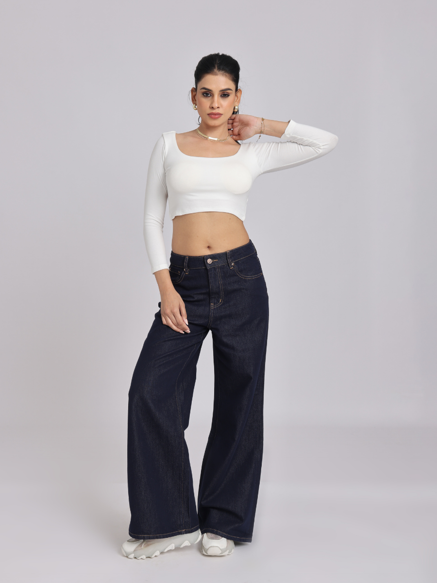 White Back Cross Crop Top Minimal Chic Elegance