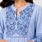 Sky Bloom Embroidered Cotton Dress