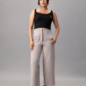 High Waist Relaxed Fit Trouser