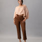 Rust Brown Slim Tapered Trousers