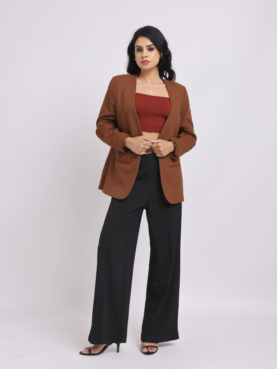 Black High-Waist Wide-Leg Trouser