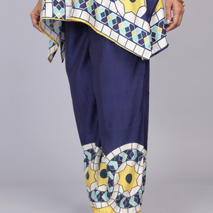 Blue Silk Print Co-Ords Set