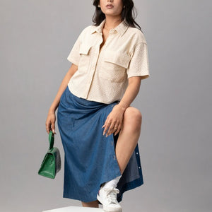 Sandstone Textured Crop Shirt