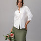 Classic White Embroidered Scallop Hem Shirt
