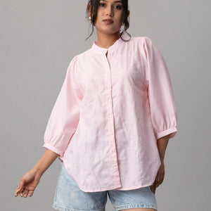 Roseline Reverie Striped Cotton Shirt-Top