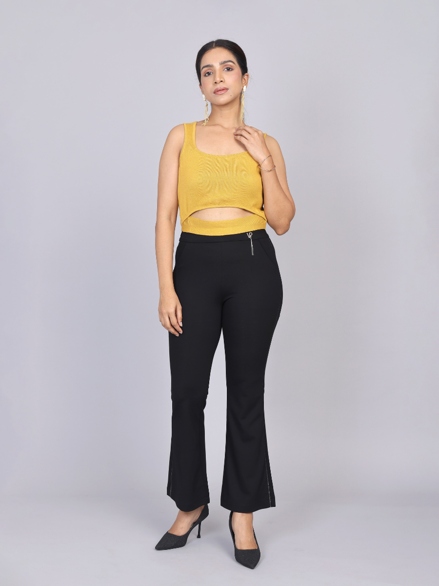 Diamond Black Sleek Stretch Pants