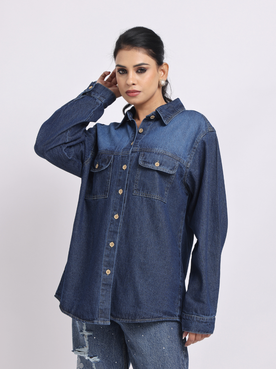 Dark Blue Denim Shirt