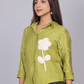 Lime Bloom Embroidered Shirt