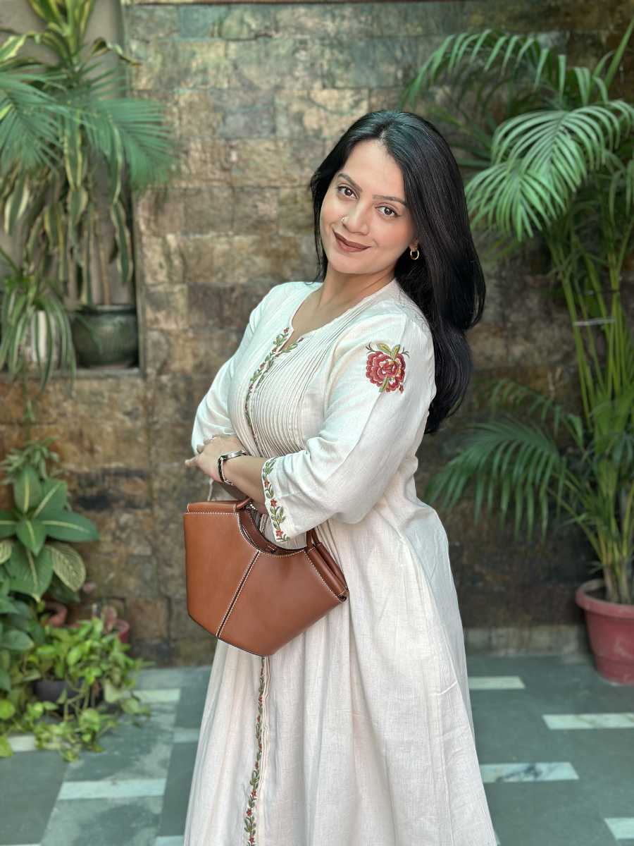 Embroidered Khadi Cotton Dress