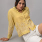 Mustard Yellow Shirt with Intricate Beige Embroidery
