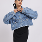 Distressed Cropped Denim Jacket