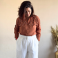 Brown Fit Pearl & Diamond-Embellished Shirt