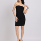 Classic Black Strapless Ruched Bodycon Dress