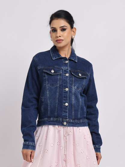 Classic Dark Blue Denim Jacket