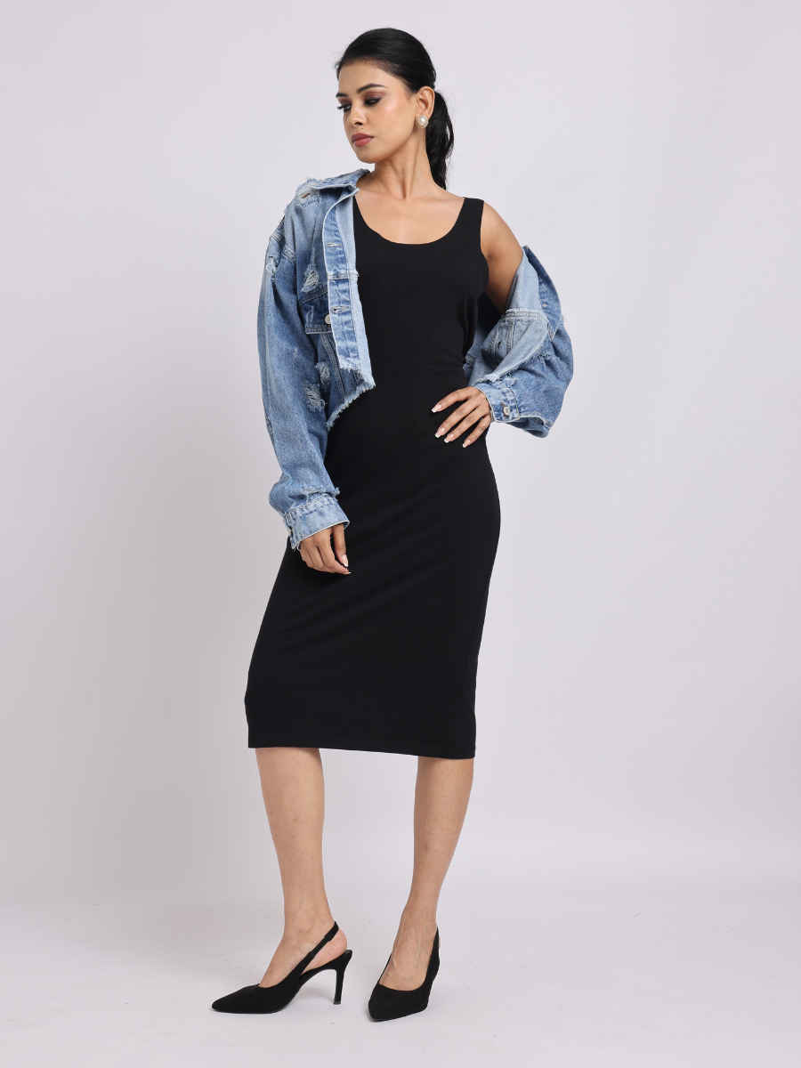 Distressed Cropped Denim Jacket