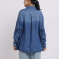 Oversized Mid-Blue Denim Shirt