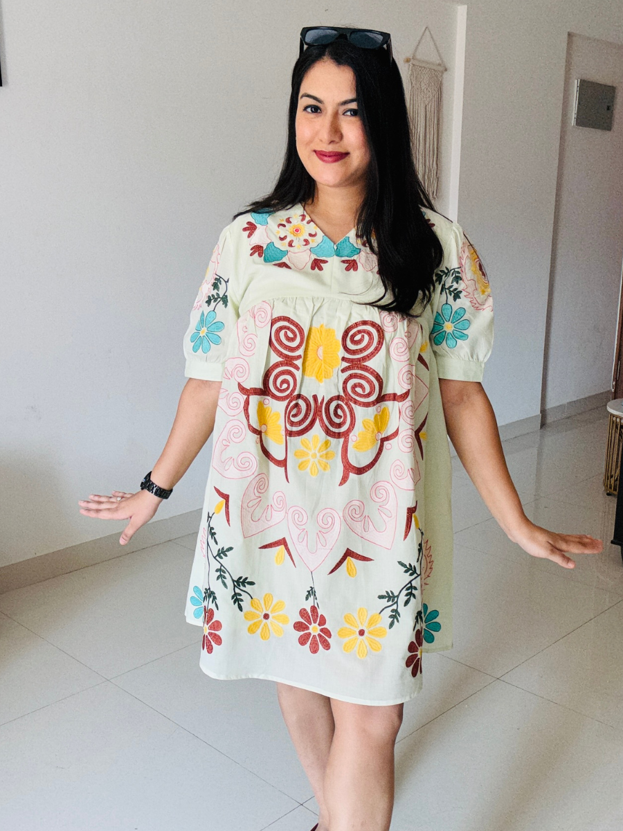 Floral Fabric Cotton Dress