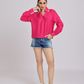 Hot Pink Pearl Collar Shirt