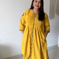 Embroidered Yellow Cotton Dress