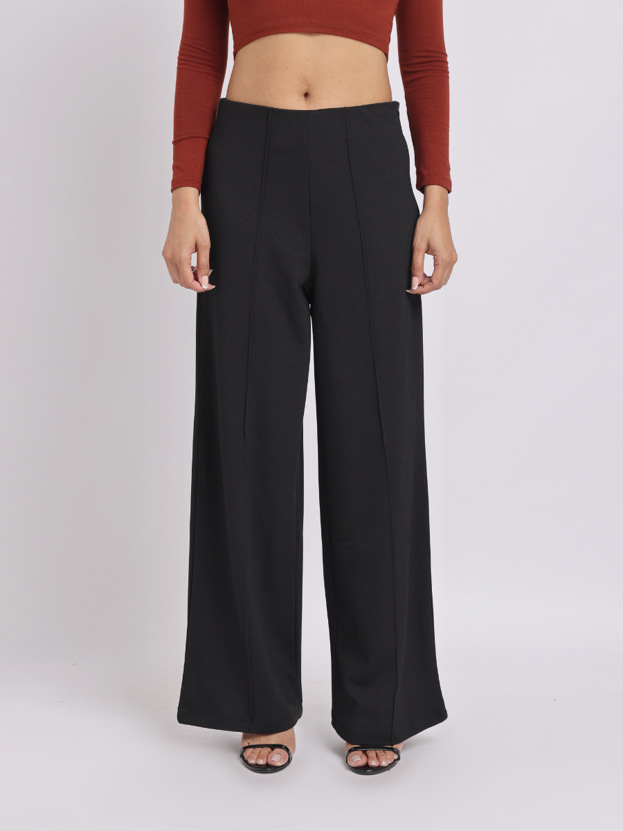 Black High-Waist Wide-Leg Trouser