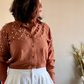 Brown Fit Pearl & Diamond-Embellished Shirt
