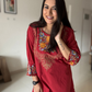 Red Embroidered Cotton Dress