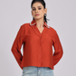 Rust Orange Pearl & Diamond Collar Shirt