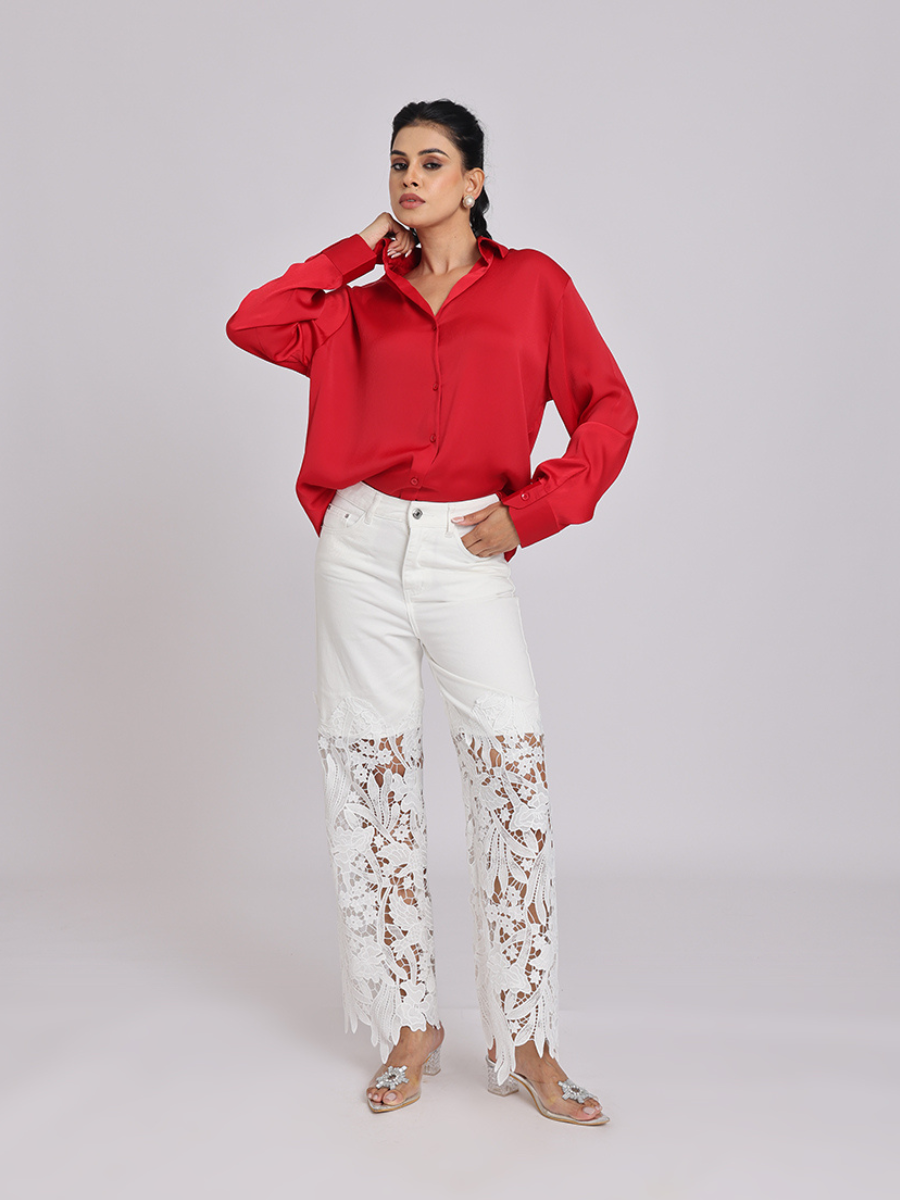 Scarlet Luxe Relaxed-Fit Shirt