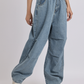 High-Waist Elasticated Wide-Leg Denim Jeans