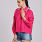 Hot Pink Pearl Collar Shirt