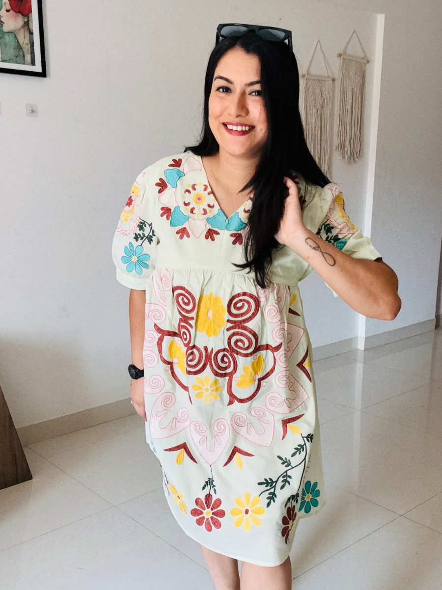 Floral Fabric Cotton Dress