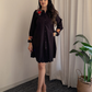Embroidered Black Collar Dress